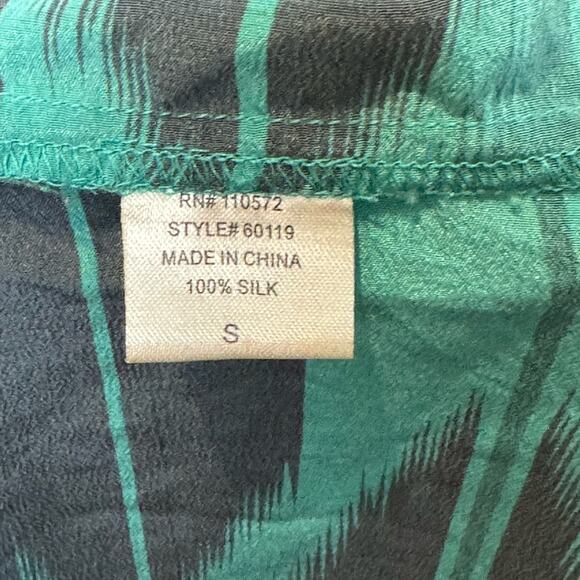 Twelfth Street by Cynthia Vincent Dress Women's Small Silk Maxi Teal Blue Green - Picture 6 of 7